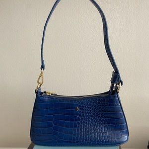 PETA + JAIN Blue Croc Shoulder Bag